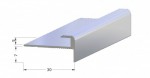 Profil na hrany schodů Roll - 5 x 7 mm,vrtaný - Alu stříbro - 270 cm