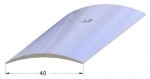 Přechodový profil Roll - 40 mm,vrtaný - Mosaz leštěná - 270 cm
