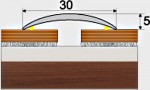 Přechodový profil 30 mm s nivelací 5 mm, samolepící - 270 cm - Kaštan