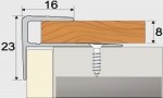 Schodový profil 23 x 15 mm, tl. 8 mm, šroubovací - 270 cm - stříbro