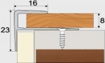 Schodový profil 23 x 15 mm, tl. 8 mm, šroubovací - 270 cm - olše