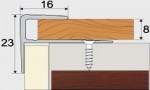Schodový profil 23 x 15 mm, tl. 8 mm, šroubovací - 270 cm - mahagon