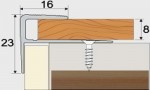Schodový profil 23 x 15 mm, tl. 8 mm, šroubovací - 270 cm - sosna