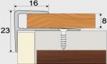 Schodový profil 23 x 15 mm, tl. 8 mm, šroubovací - 270 cm - kaštan
