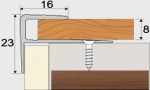 Schodový profil 23 x 15 mm, tl. 8 mm, šroubovací - 270 cm - hikora