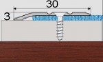 Ukončovací profil 30 mm, pro výškový rozdíl 3 mm, samolepící, 90 cm - mahagon