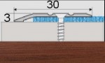 Ukončovací profil 30 mm, pro výškový rozdíl 3 mm, samolepící, 90 cm - kaštan