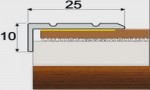 Schodový profil 25 x 10 mm, samolepící - 270 cm - Teak indický