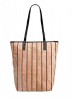 PELCOR dámská taška STRIPED SHOPER v barvě korek/černá - Délka 24 cm x šířka 12 cm x výška 35cm