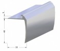 Profil na hrany schodů Roll - 5 x 40 mm,vrtaný - Alu stříbro - 300 cm