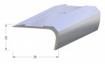 Profil na hrany schodů Roll - 18 x 38 mm s vložkou,vrtaný - Alu stříbro - 300 cm