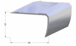 Profil na hrany schodů Roll - 30 x 58 mm s vložkou,vrtaný - Alu zlato - 300 cm