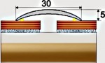 Přechodový profil 30 mm s nivelací 5 mm, samolepící - 93 cm - zlato