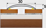 Přechodový profil 30 mm s nivelací 5 mm, samolepící - 270 cm - Buk červený