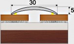 Přechodový profil 30 mm s nivelací 5 mm, samolepící - 270 cm - Mahagon