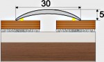 Přechodový profil 30 mm s nivelací 5 mm, samolepící - 270 cm - Hikora