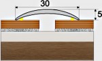 Přechodový profil 30 mm s nivelací 5 mm, samolepící - 93 cm - Dub světlý
