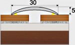 Přechodový profil 30 mm s nivelací 5 mm, samolepící - 93 cm - Třešeň