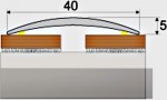 Přechodový profil 40 mm s nivelací 10 mm, samolepící - 270 cm - srříbro