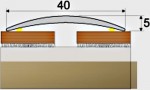 Přechodový profil 40 mm s nivelací 10 mm, samolepící - 270 cm - zlato