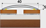 Přechodový profil 40 mm s nivelací 10 mm, samolepící - 270 cm - Buk červený