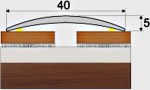 Přechodový profil 40 mm s nivelací 10 mm, samolepící - 270 cm - Kaštan