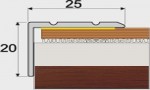 Schodový profil 25 x 20 mm, samolepící - 270 cm - Mahagon