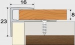 Schodový profil 23 x 15 mm, tl. 8 mm, šroubovací - 120 cm - dub světlý