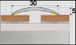 Přechodový profil 30 mm s nivelací 5 mm, samolepící - 93 cm - inox