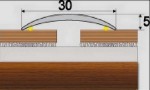 Přechodový profil 30 mm s nivelací 5 mm, samolepící - 93 cm - Teak indický