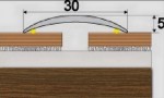Přechodový profil 30 mm s nivelací 5 mm, samolepící - 270 cm - Wenge kongo