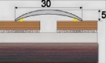 Přechodový profil 30 mm s nivelací 5 mm, samolepící - 93 cm - Heban africký
