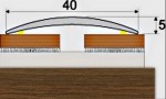 Přechodový profil 40 mm s nivelací 10 mm, samolepící - 93 cm - Wenge kongo