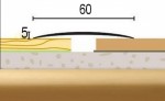 Přechodový profil 60 mm bez nivelace, šroubovací - 100 cm - zlato