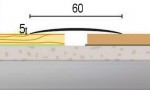 Přechodový profil 60 mm bez nivelace, šroubovací - 100 cm - stříbro