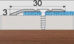 Ukončovací profil 30 mm, pro výškový rozdíl 3 mm, samolepící, 90 cm - hikora