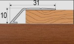 Ukončovací profil 31 mm, pro výškový rozdíl 10 mm, samolepící, 90 cm - buk červený