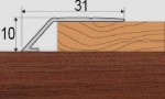 Ukončovací profil 31 mm, pro výškový rozdíl 10 mm, samolepící, 90 cm - kaštan
