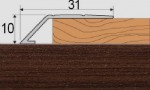 Ukončovací profil 31 mm, pro výškový rozdíl 10 mm, samolepící, 90 cm - afrezie