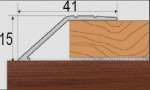 Ukončovací profil 41 mm, pro výškový rozdíl 15 mm, samolepící, 93 cm - kaštan